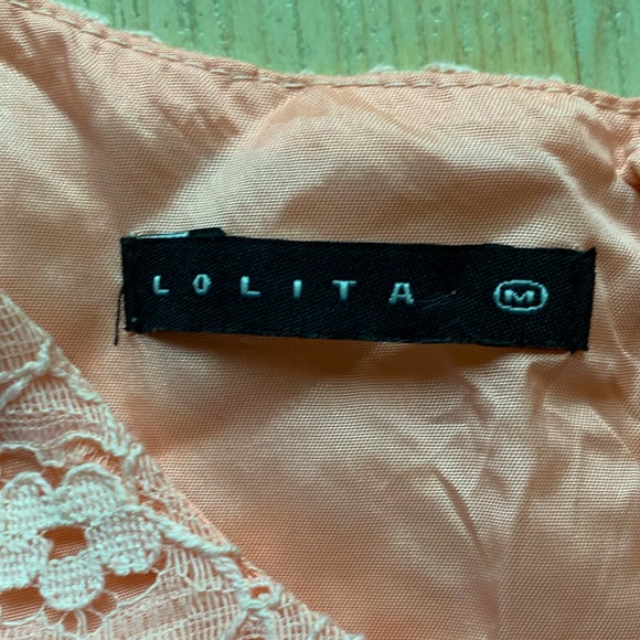 Lolita Pink Lace Cap Sleeve Dress - Picture 2 of 3